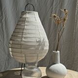 Ribbed glass ball vase