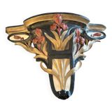 Art nouveau console in polychrome plaster