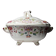 Antique Longchamp soup tureen/vegetable dish with polychrome daisies in ironstone.