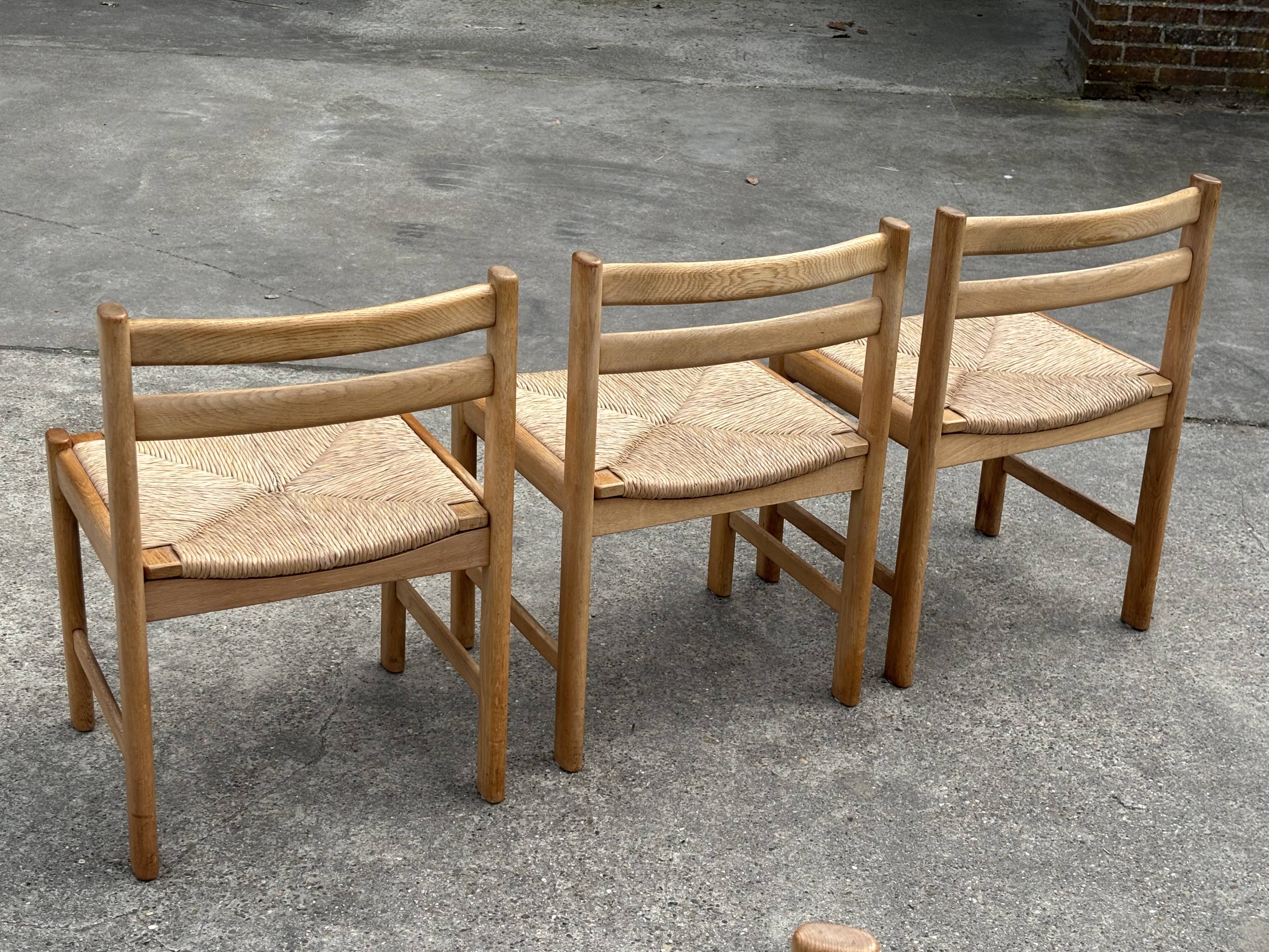 Vintage dining chairs set of 6 oak and rattan design minimalist design