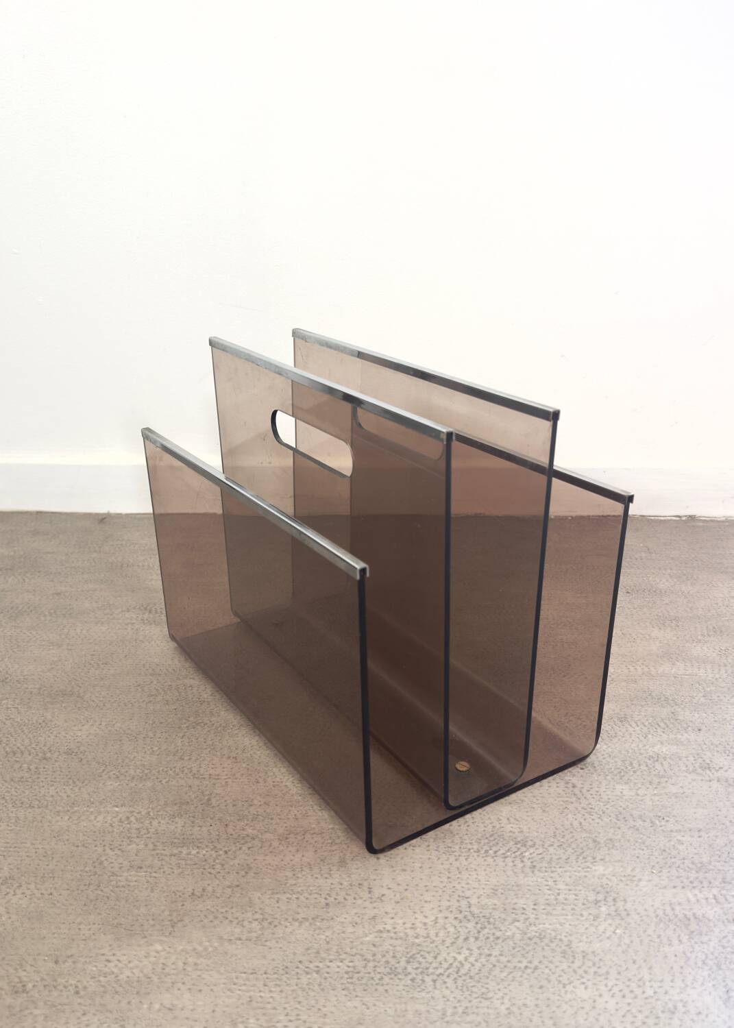Acrylic and metal magazine rack