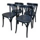 4 vintage black bistro chairs