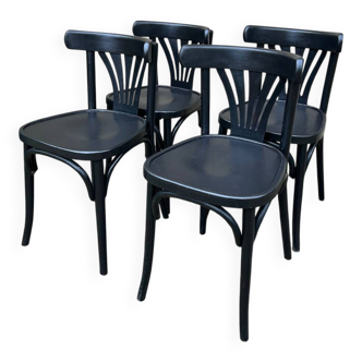 4 vintage black bistro chairs