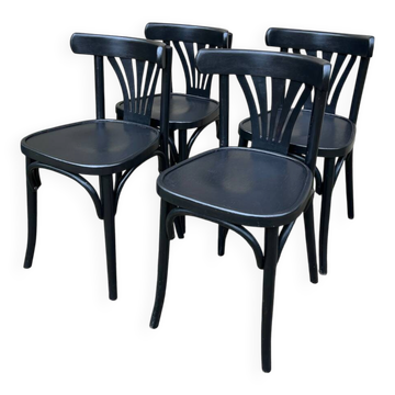 4 chaises bistrot vintage couleur noir