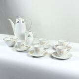 Service à thé Bohême en porcelaine et or, Tchécoslovaquie années 1950