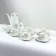Service à thé Bohême en porcelaine et or, Tchécoslovaquie 1950s