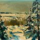 Tableau paysage de neige XXe
