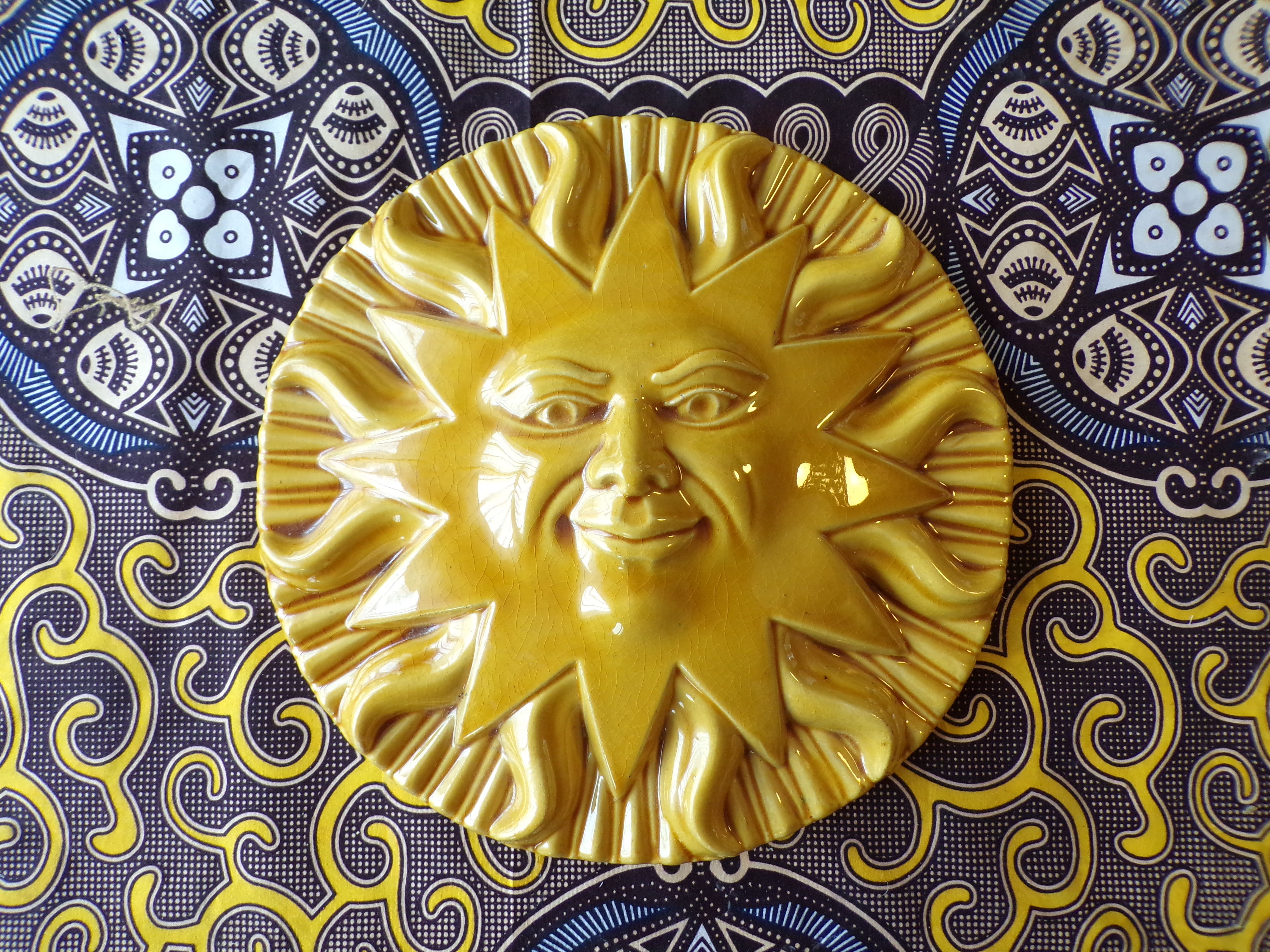 Glazed ceramic sun