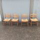 5 old mulched wooden chairs Guillerme and Chambron vintage