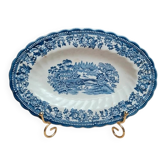 Old Tonquin Ravier Myott blue toile de Jouy decor – scalloped edge