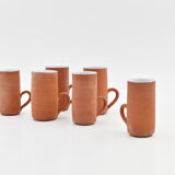 Series of six terracotta cups