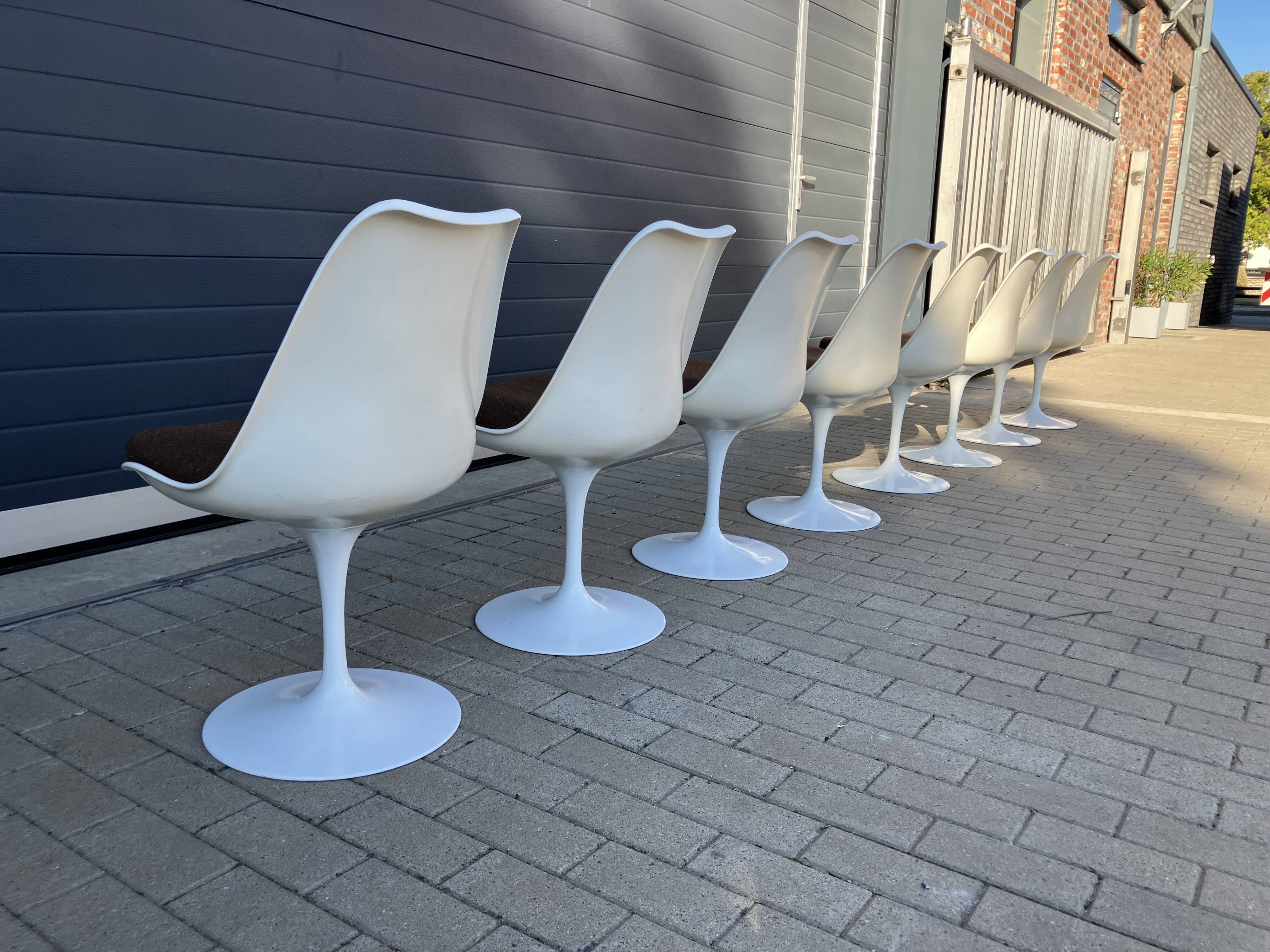 8x original Knoll Tulip dining chairs Eero Saarinen