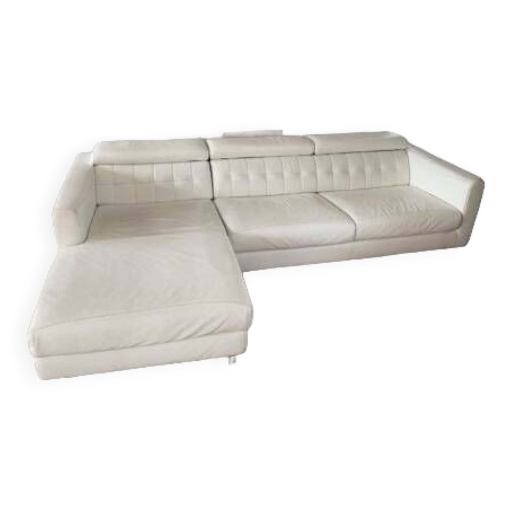 Leather sofa, white leather corner sofa