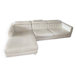 Leather sofa, white leather corner sofa