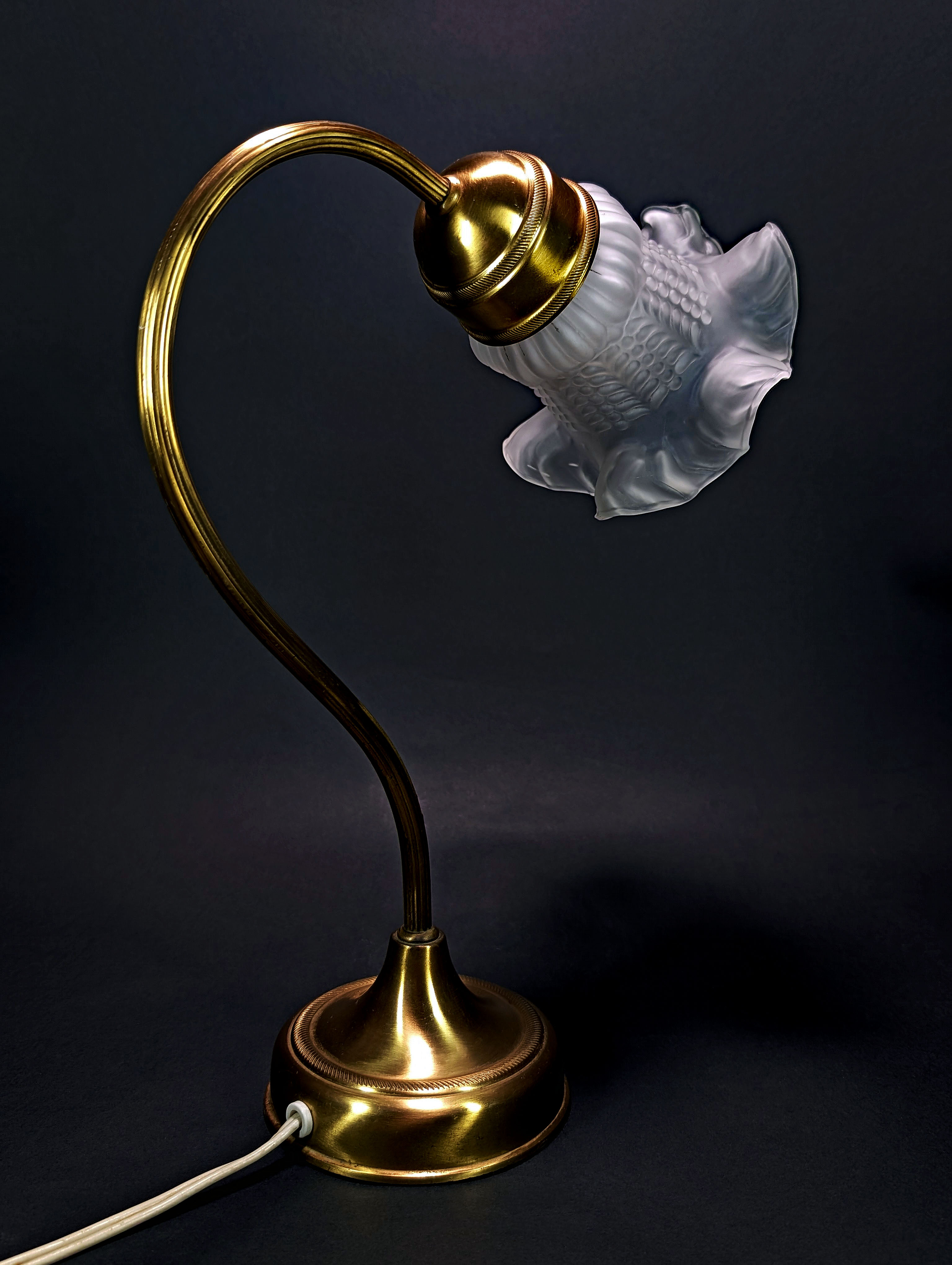 Art Nouveau swan neck table lamp