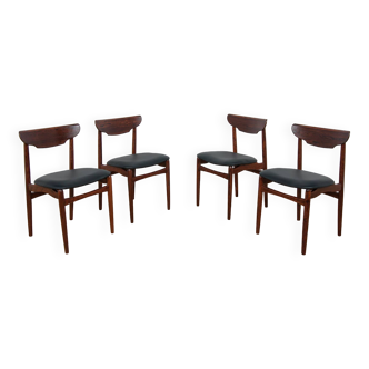 Chaises mid-century en palissandre, danemark, set de 4