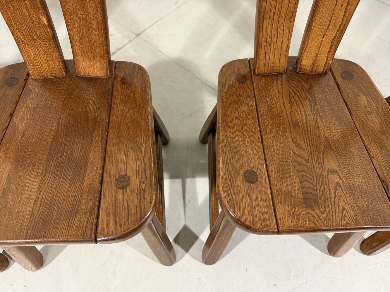 Brutalist oak dining chairs 1970’s
