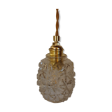 Chiseled glass hand lamp