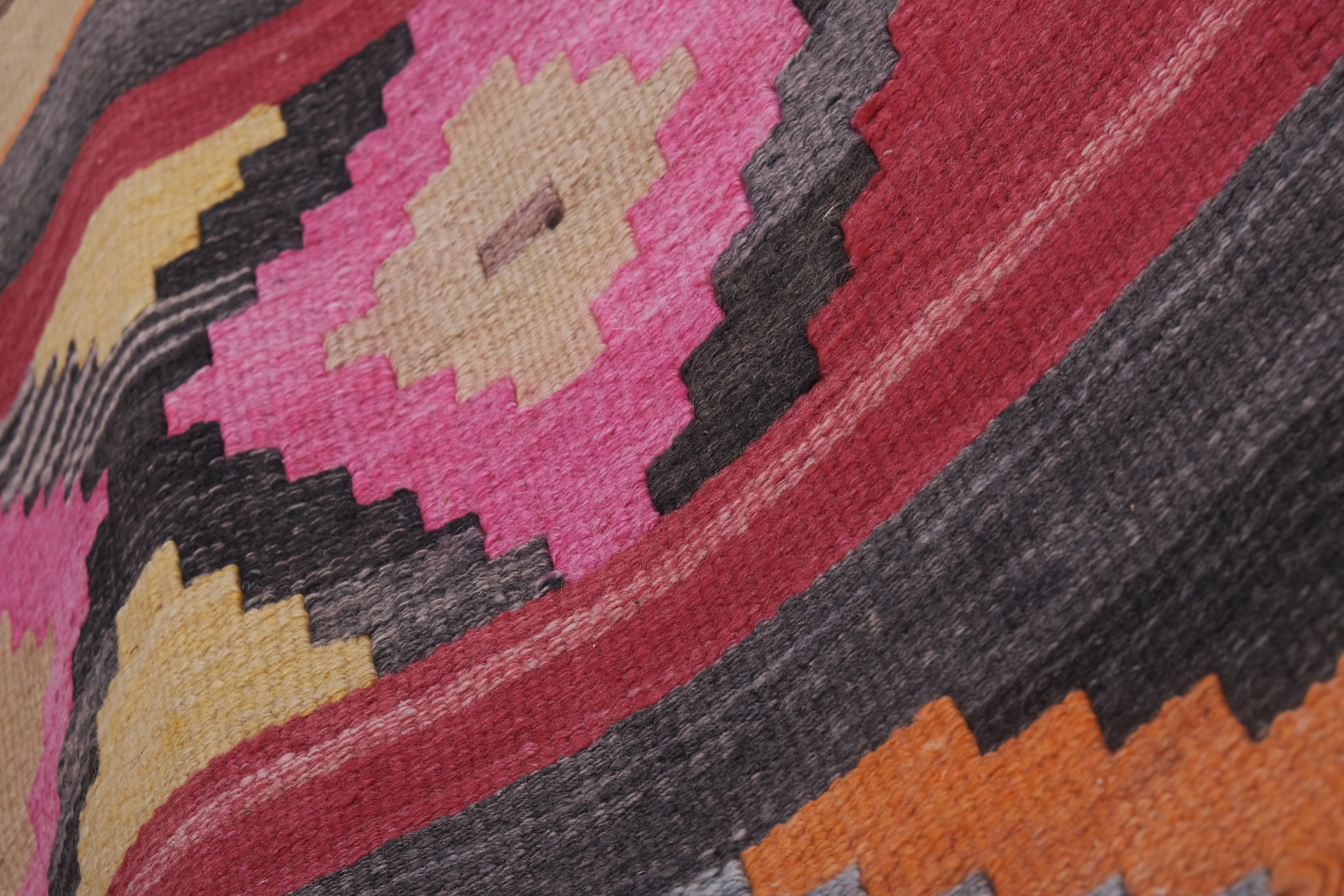 Vintage Turkish rug from Oushak, hand-woven 78x642 cm