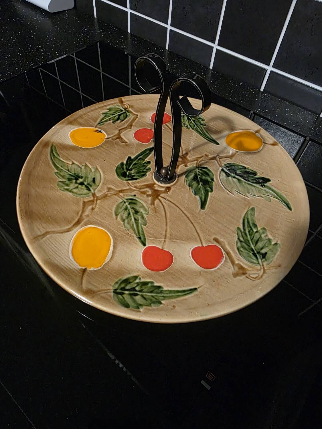 Vintage presentation plate Poët-Laval – Fruit Decor – Drô Craftsmanship