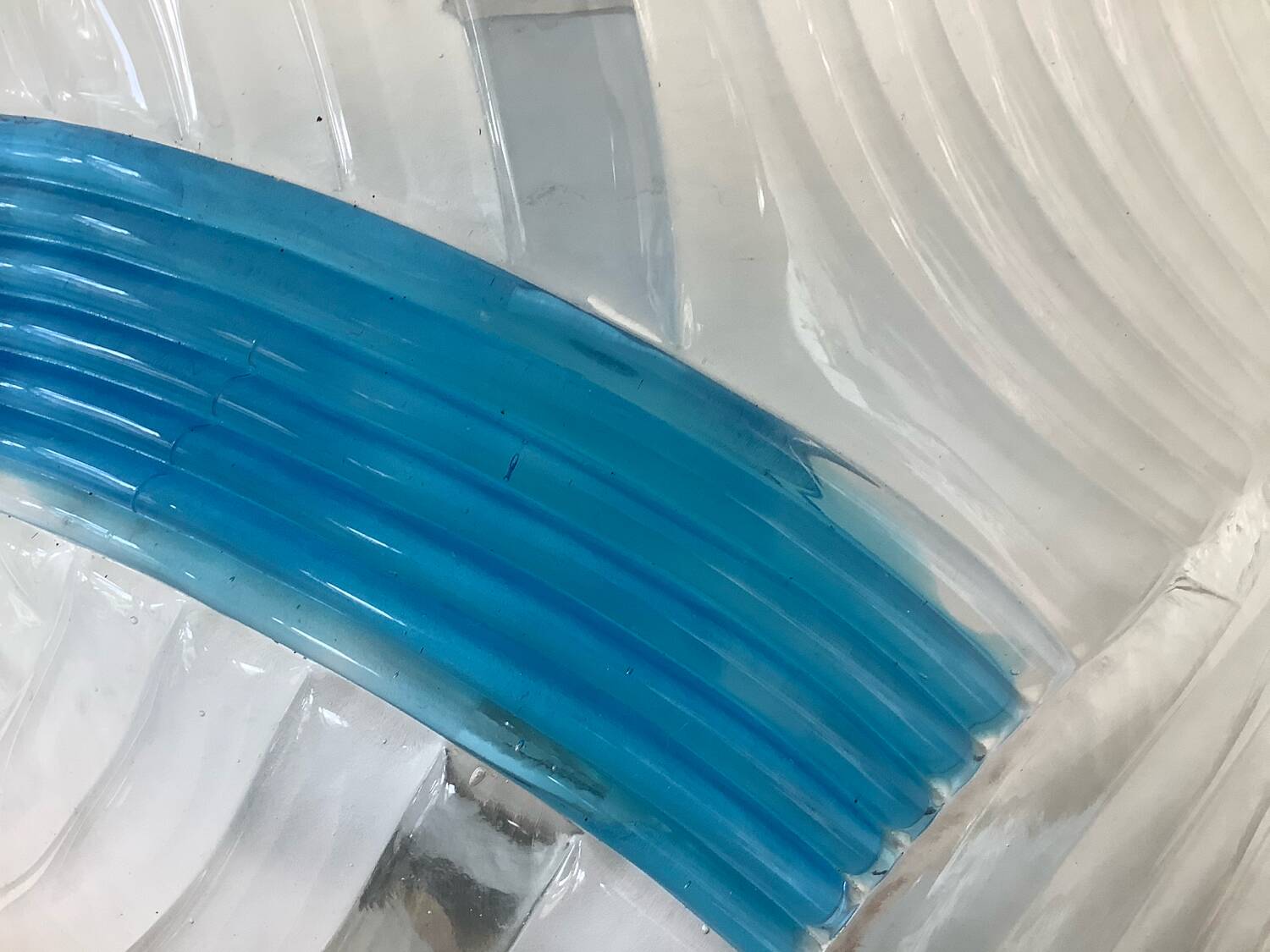 Murano Glass Wall Lamp I Tre Relief Vintage 1980s