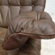 Fauteuil en cuir de meuble marron, années 1970, design scandinave,