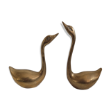 Duo of brass swans