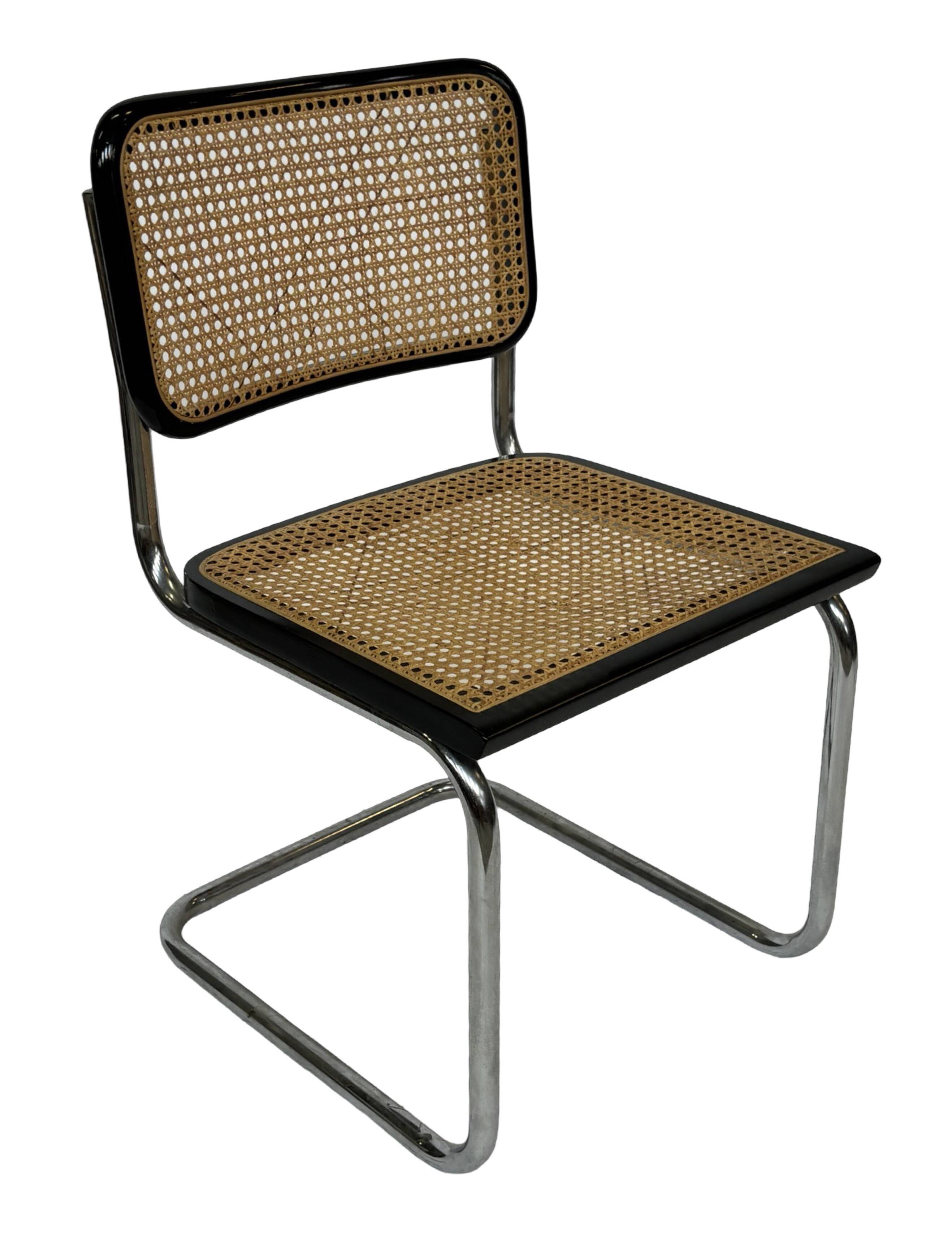 Cesca chair b32 model in chrome and black by Marcel Breuer
