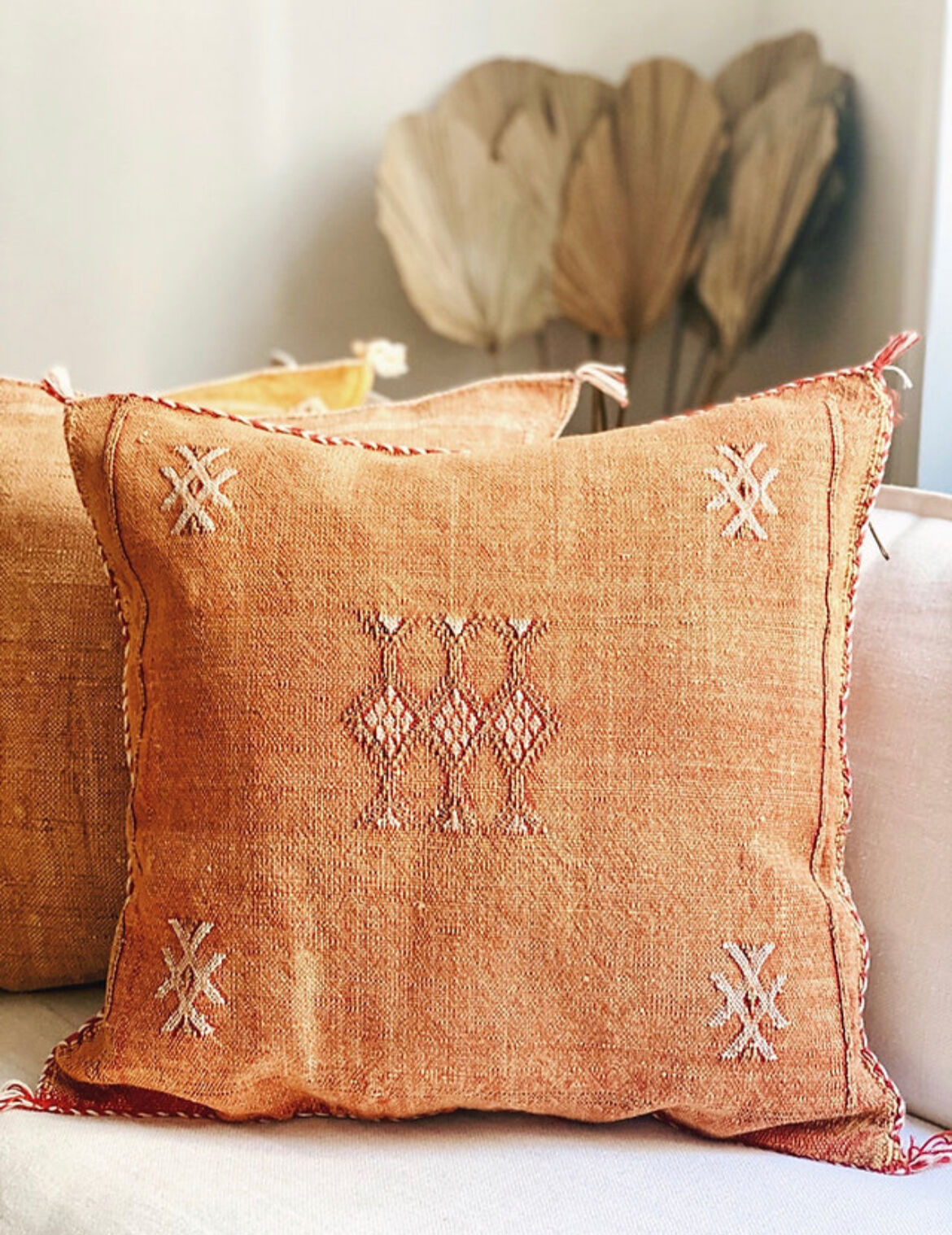 Sabra cushion cover cactus silk orange terracotta