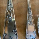 Complete silver metal cutlery housewife for 12 people