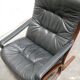 Siesta Scandinavian armchair in black leather by Ingmar Relling for Westnofa editions