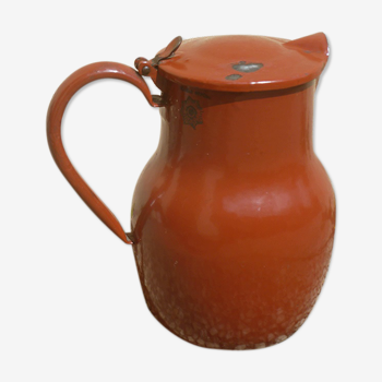 enamelled tole pitcher