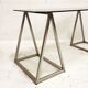 Bureau à tréteaux inox et verre, 1970