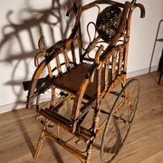 Chaise à traîner bois courbé et osier XIXème