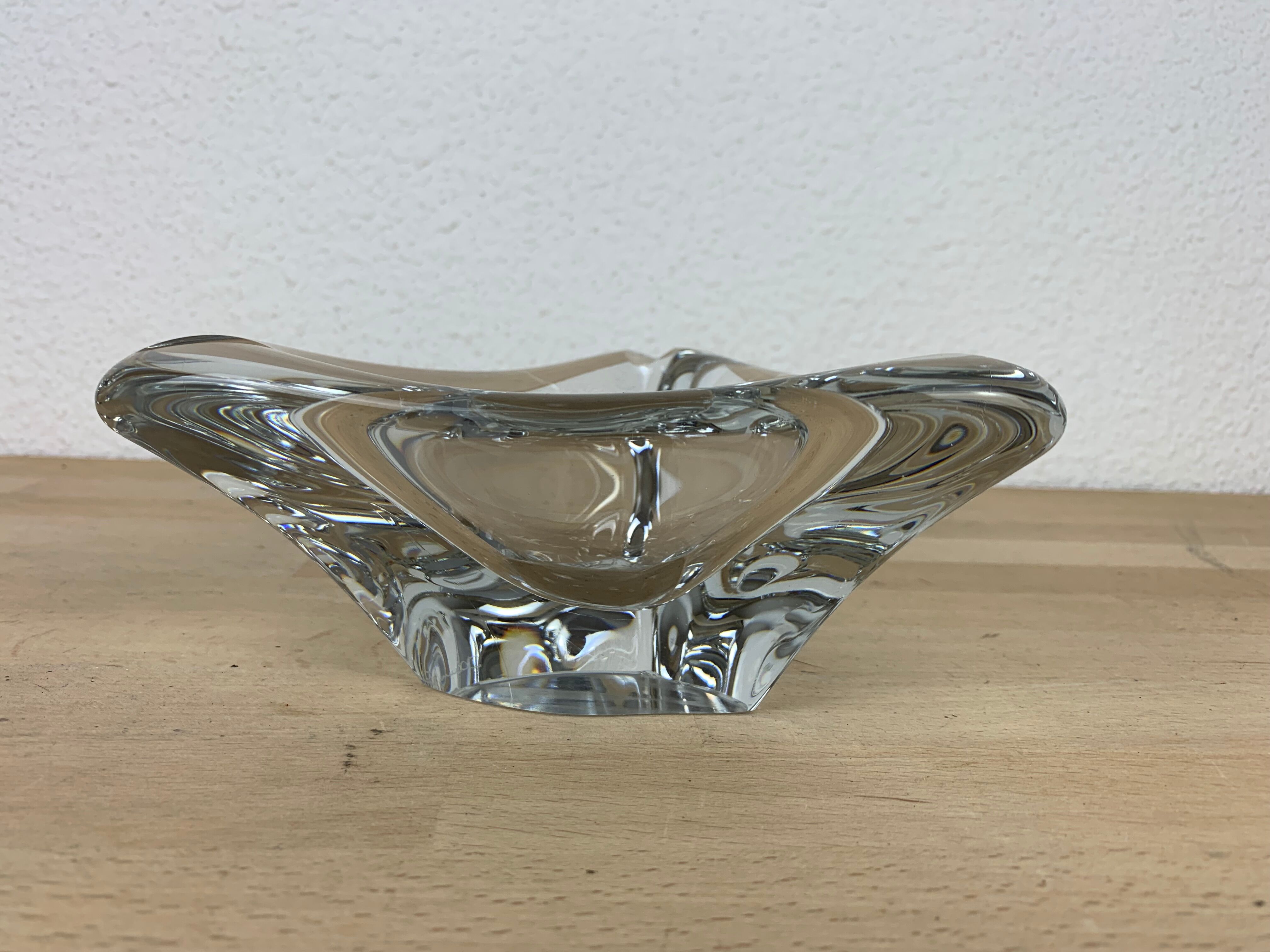 Empty ashtray trilobed crystal bag Daum