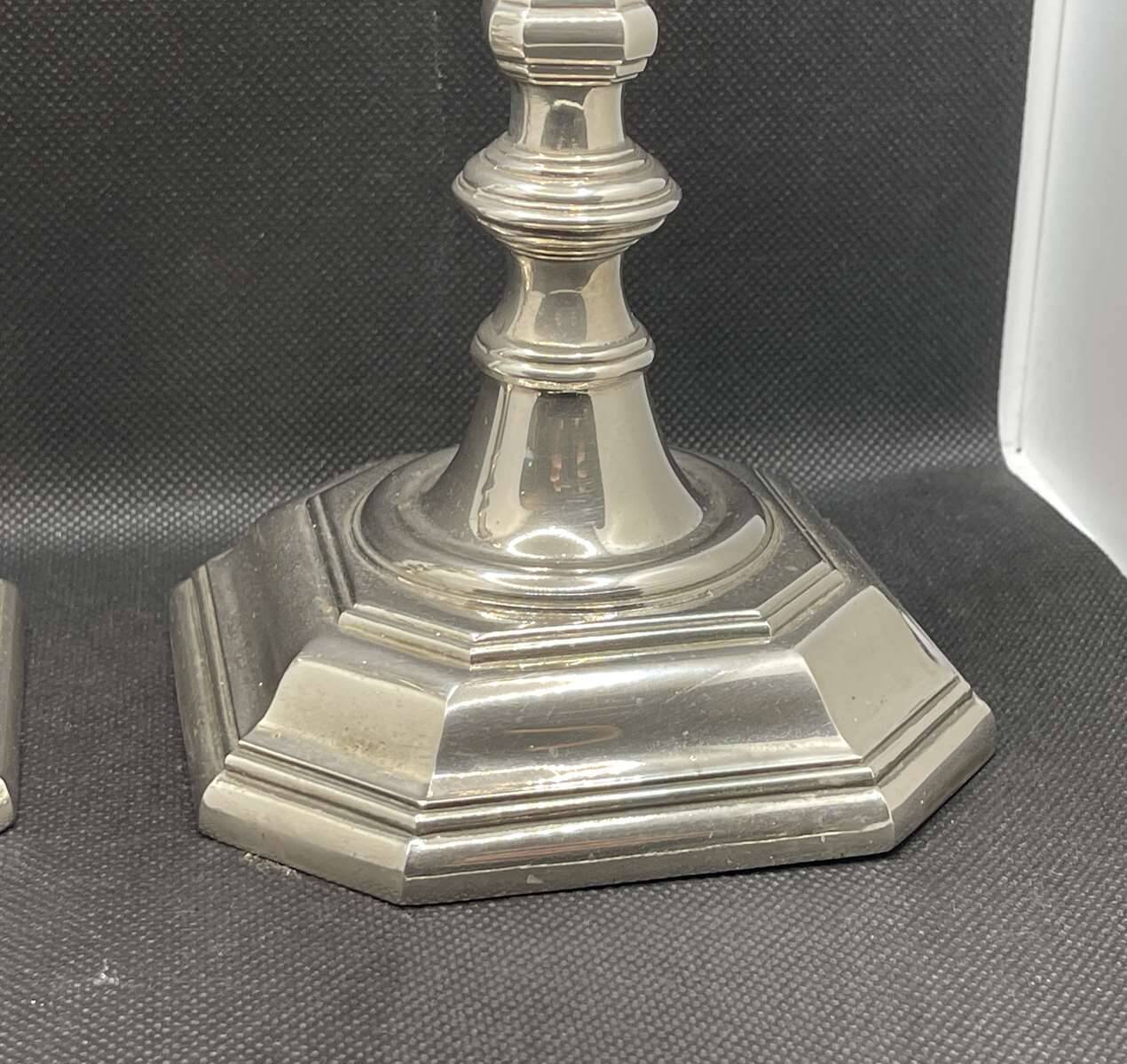 Pair of English silver-plated candlesticks from the 1950s