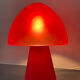 Vintage red glass mushroom lamp