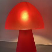 Lampe champignon vintage en verre rouge 