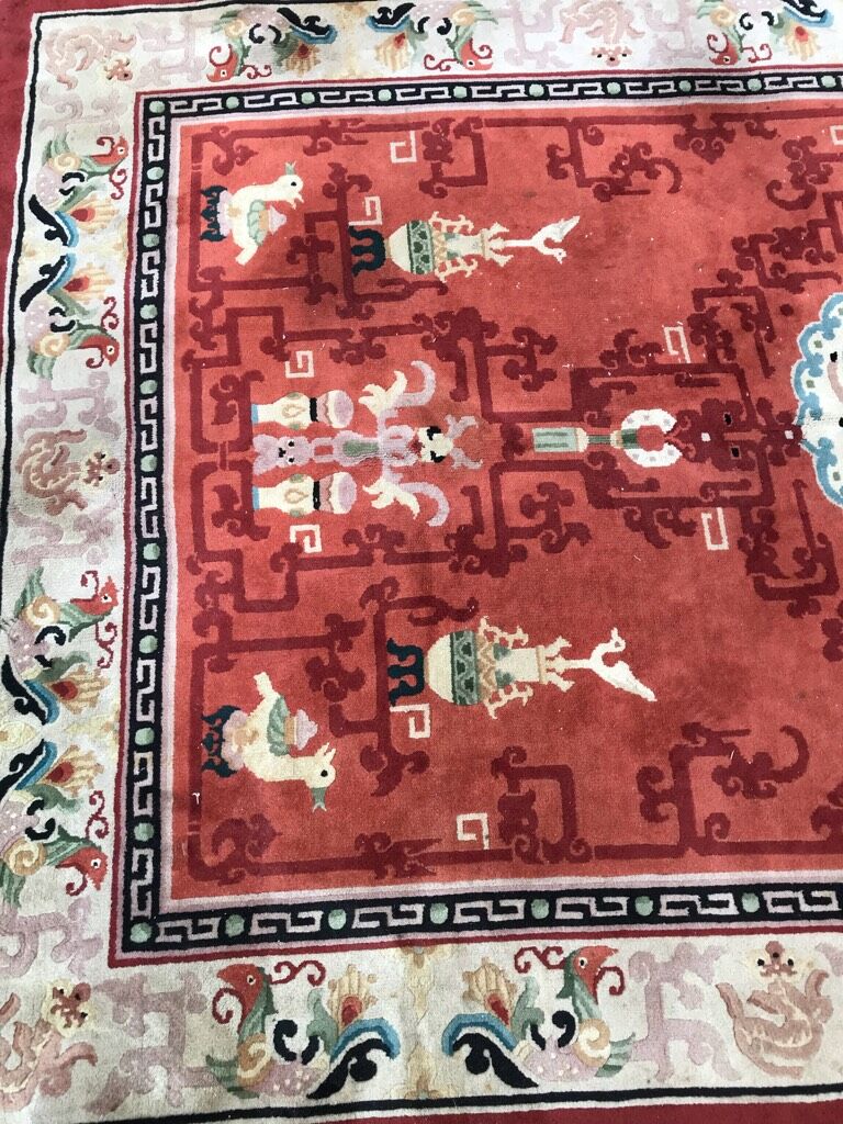 Old Chinese  wool rug 154 x 254 cm