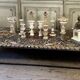 Table basse en marqueterie de marbre vers 1990