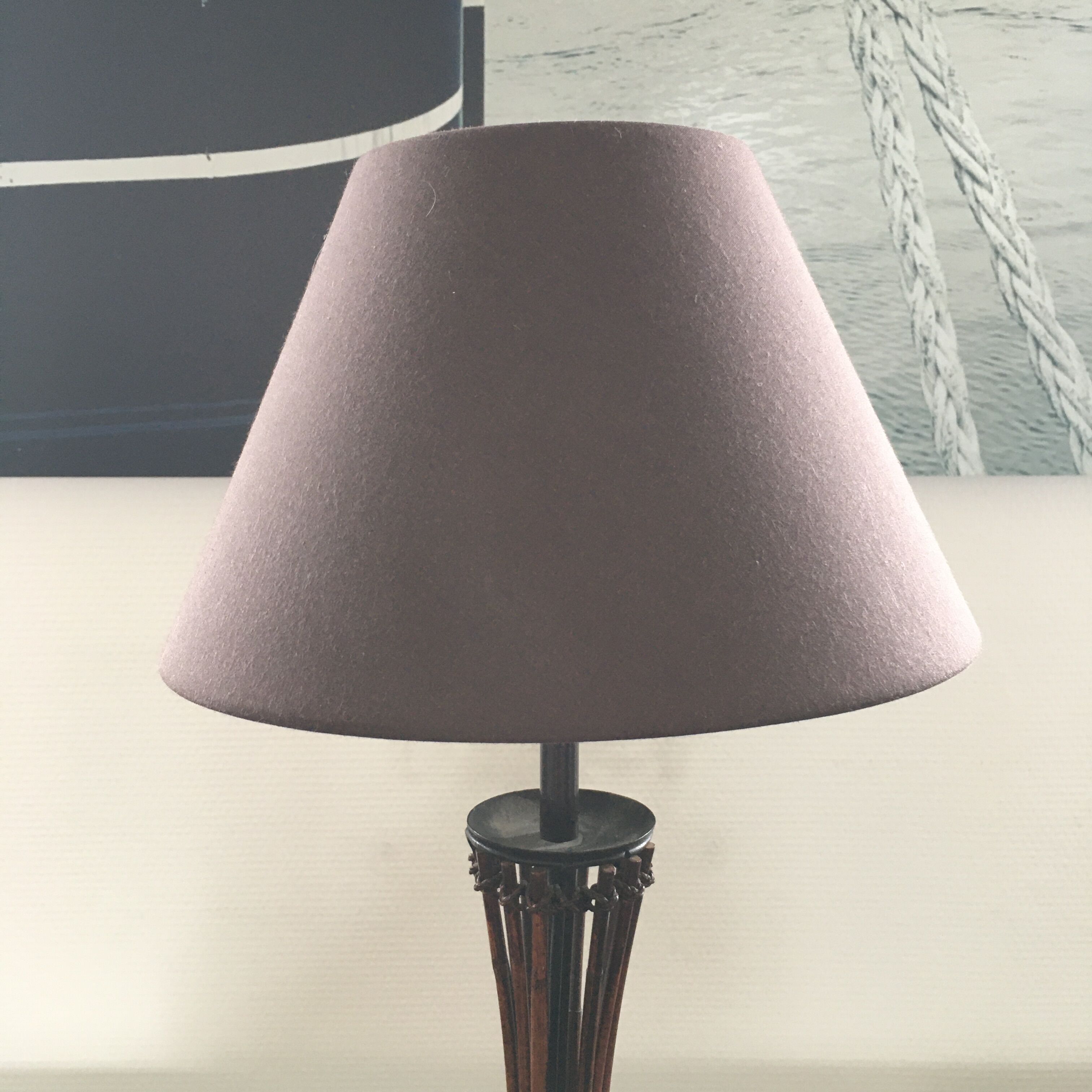 Lampe rotin et corde