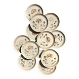 12 assiettes en grès ancien Sarreguemines