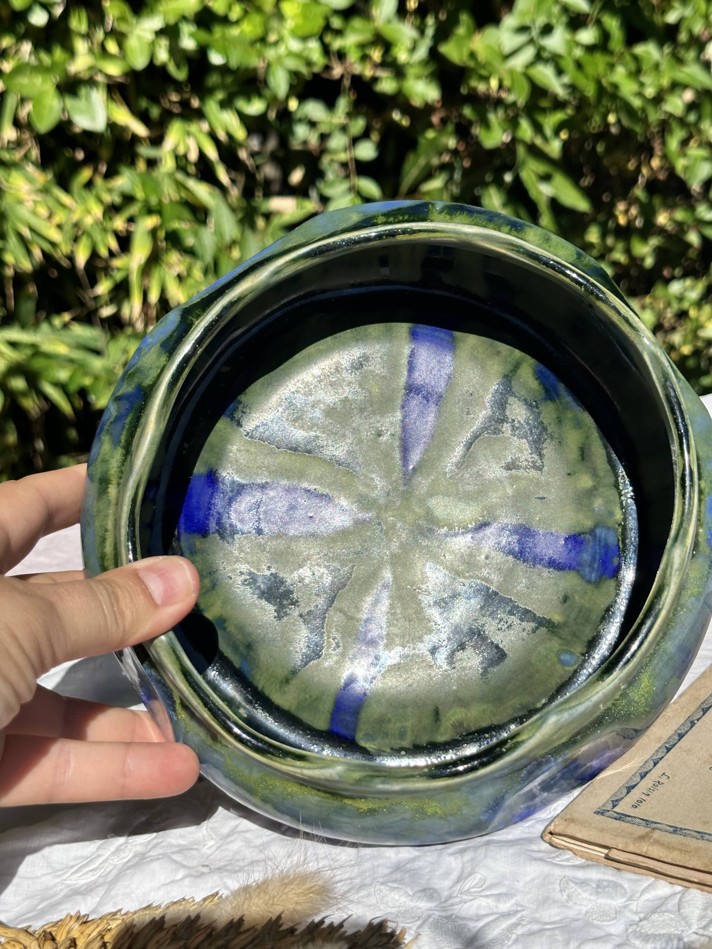 Gilbert metenier signed ceramic bowl // french art deco