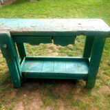 workbench wood patina green