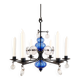 Lustre candélabre en verre et fer forgé par Erik Höglund pour Boda, Suède, années 1960
