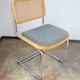 Vintage Bauhaus chair, 1980s – chrome, raffia and fabric