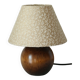 Lampe chevet pied boule en bois vintage
