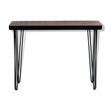Console en bois massif sur pieds épingles noir