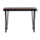 Console solid wood on black pins feet