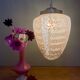 Vintage art deco globe pendant light in pink clichy glass